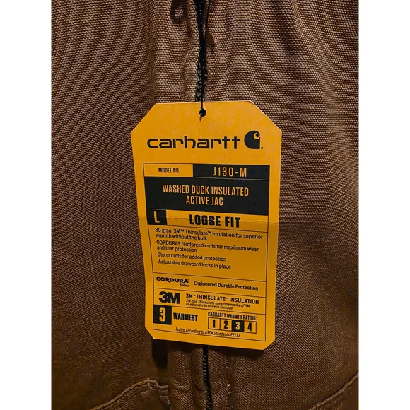 Carhartt Brown Men's Insulated Active Jacket Loose Fit - Picture 3 of 7